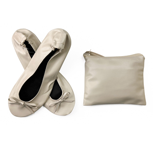 Zapatos de Baile de Mujer, <span class=keywords><strong>Plegables</strong></span>, de PU Dorado, Tipo Bailarina, Enrollables, para Baile de Salón/Latino, Fiesta, <span class=keywords><strong>Boda</strong></span>, Recuerdo de Fiesta - Product Image 2