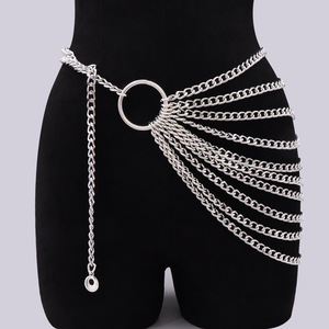 Multi Layered Chunky <b>Chain</b> Waist <b>Chain</b> <b>Gold</b> Metal Tassel Decorative <b>Belt</b> For Women Dresses Shirts Suits - Product Image 2