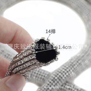 Malla de Aluminio con Diamantes de Imitación, Cuerda de Algodón de 2mm, Redonda, Negra y Blanca, Accesorios de Joyería DIY para Ropa, Zapatos y Cinturones - Product Image 3