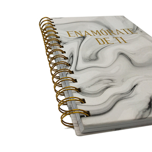 Carnet de notes à spirale en papier doré populaire, logo personnalisable, écologique, couverture rigide en PP/papier, pages lignées, pour étudiants - Product Image 5