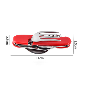 Couteau de camping multifonction personnalisé en gros, couteau pliant de voyage, fourchette et cuillère avec ouvre-bouteille/décapsuleur - Product Image 4