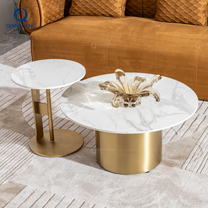 Contemporaneo grande divano rotondo di nidificazione <span class=keywords><strong>tavolino</strong></span> laterale Set di 2 nordici minimalisti di lusso tavola di roccia per soggiorno - Product Image 1