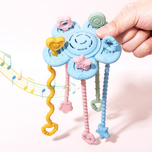 Mainan bayi silikon bebas Bpa kualitas makanan baru silikon 2-in-1 mainan tali tarik dan tekanan bayi mainan hadiah sensorik pendidikan bayi - Product Image 2