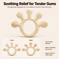 Anneau de dentition pour bébé en silicone souple sans BPA, de qualité alimentaire, en forme de dessin animé, anneau à mâcher apaisant, jouet sensoriel pour bébé, pour les nourrissons de plus de 3 mois