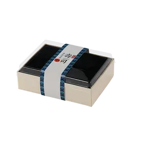 Biodegradable Round Food Container custom Logo Wooden Sushi Biscuits Snack Food Containers-F180B Box and inner box With Lid