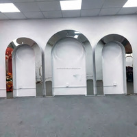 Arco Metálico Dorado Brillante de Lujo para Interiores, Precio de Fábrica, con Accesorios para Decoración de Bodas, Eventos, Escenarios y Salones