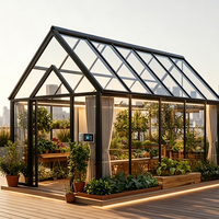 Kits de véranda en aluminium HUACAI en gros, directement de l'usine, maison en verre 4 saisons pour jardin extérieur, fabricant