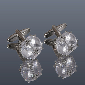 Mancuernillas para Hombre de Alta Calidad, Mancuernillas de Lujo con Diamantes, Mancuernillas Redondas de Circonio Dorado para Camisa - Product Image 3