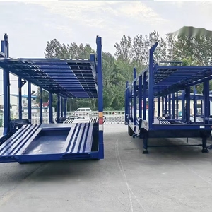 Semi-remorque <span class=keywords><strong>porte</strong></span>-voitures à double étage de qualité supérieure, 2 essieux, levage hydraulique, pour le transport de 6 à 8 voitures - Product Image 2