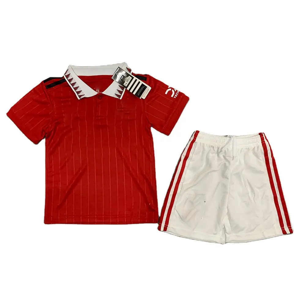 थोक 100% पॉलिएस्टर फुटबॉल जर्सी Manchest एर यूनाईटेड डी घर लाल S-4XL फुटबॉल पहनने फुटबॉल सूट