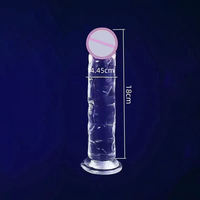 Dildo de Cristal Realista, Impermeable, Transparente, de Silicona, Largo, Grande, Portátil, con Ventosa, Juguete Sexual para Mujeres, para Uso Individual