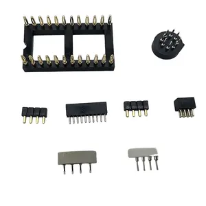 Conector de cabeçalho fêmea redondo personalizado para placa PCB, cabeçalho fêmea 2.54mm, duas linhas