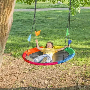 Zoshine 40 Inch Tree Swing Saucer Swing for Kids Adults 900D Oxford Waterproof Steel Frame and Adjustable Ropes