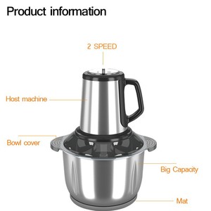 Picadora de Carne de Acero Inoxidable de 5L, Procesador de Alimentos de Alta Potencia, Licuadora, 110V, Estándar Americano, Electrodoméstico Pequeño - Product Image 3