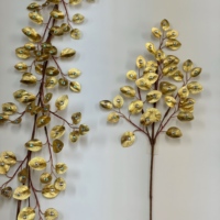 Guirlande de feuilles d'olivier artificielles avec paillettes dorées, décorations de Noël pour arbre, mur, maison, centre commercial, fêtes