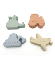 Silicone été plage jouets véhicule sable jouet dinosaure forme 4 pièces salle de bain eau jouer jouet ensemble pour enfants
