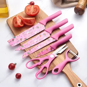 Weihnachtsgeschenk Unternehmen Geschenk Lieferant individueller Druck Küche Gadget Zubehör Küchenutensilien Schere Kuchenmesser 6-teiliges Set