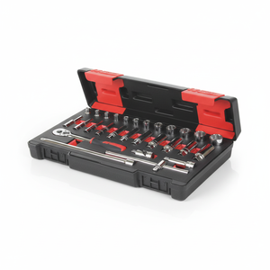 Jeu de clés à <span class=keywords><strong>douille</strong></span> hexagonales à tête carrée de <span class=keywords><strong>3</strong></span>/<span class=keywords><strong>8</strong></span> pouce, chromées, OEM, 28 pièces, système impérial - Product Image 2