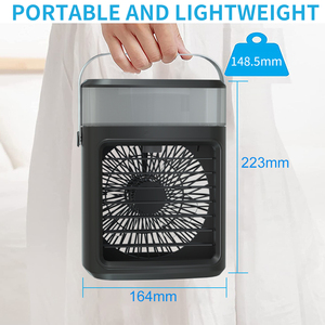 Glacière à batterie rechargeable, ventilateur refroidisseur d'<span class=keywords><strong>air</strong></span> portable, climatiseur avec lumière LED - Product Image 4