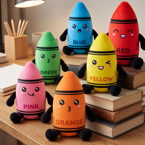 Offre Spéciale : Ensemble <span class=keywords><strong>de</strong></span> Peluches Crayon Colorées, Poupées en Peluche Crayon Kawaii avec Expressions Mignonnes pour Cadeaux <span class=keywords><strong>de</strong></span> Rentrée Scolaire - Product Image 2