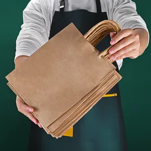 Emballage personnalisé écologique coloré impression personnalisée à emporter sacs en papier kraft pour aliments de restauration rapide et sacs en papier pour café