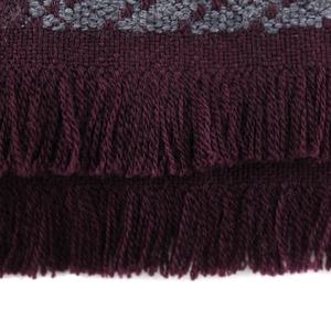 ロングスタイル冬暖かいブラシ付きカシミア感じ男性女性レッドグレー幾何学的ウールポリエステルブレンドジャカードプレミアム織りスカーフ - Product Image 5