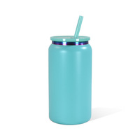 Gobelet isotherme sous vide en acier inoxydable à double paroi de 16 oz, style bocal Mason, électroplaqué, avec paille