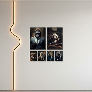 Stampa su Tela Astratta Leone Fumante, Arte Murale Moderna con Animali per Arredamento Aziendale e Fabbriche, Vendita all'Ingrosso - Product Image 6