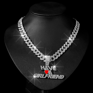 Iced Out Square Diamond Cadena cubana con aleación y Full Bling Rhinestone <span class=keywords><strong>Novio</strong></span> Novia Colgante Gargantilla Collar - Product Image 5