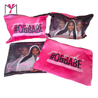 Offre Spéciale personnalisé perruque Satin fermeture éclair Satin pochette différentes tailles sacs en soie pour perruques et faisceaux emballage Satin sacs
