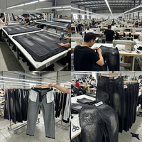 Jeans personnalisés effet vieilli, gamme multi-motifs, broderie araignée, pantalons en denim de haute qualité, personnalisation en gros acceptée