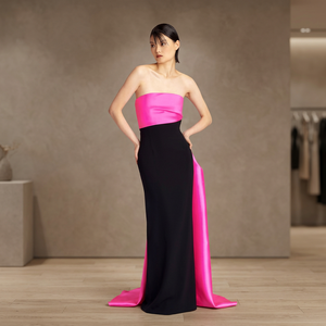 Elegante Vestido de Noche/Fiesta de Gala de Organza con Corte en A, Sin Mangas, Detalles Recortados, Largo hasta el Suelo, Tallas Grandes, Cintura Natural - Product Image 5