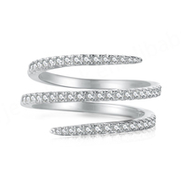 Bague pour femme Forever Star en argent sterling S925, diamant de laboratoire taille rose certifié IGI, plaqué rhodium, sertissage pavé, pierre précieuse, anniversaire