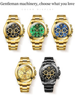 Montre Automatique Squelette OLEVS 6638 en Acier Inoxydable Doré Étanche avec Logo Personnalisé pour Homme