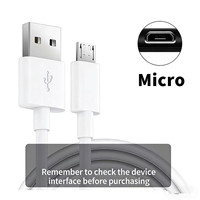 Cable de Carga Micro USB de 0.5M 1M para Banco de Energía, Automóvil y Escáner de Código de Barras - Material de PVC