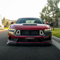 Nuevo Kit de Parachoques Delantero Estilo Dark Horse con Luces LED y Rejilla para Mustang 2024-2025, Material PP Negro Sin Pintar