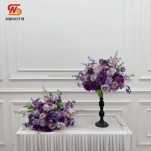 SMOOTH Vente en gros de centres de table décoratifs personnalisés pour événements de mariage, bouquets rose poudré, boule de fleurs artificielles en soie - Product Image 2