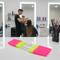 Uncinetto in Metallo e Plastica Rosa di Alta Qualità per Extension di Capelli e Parrucche, Vendita all'Ingrosso