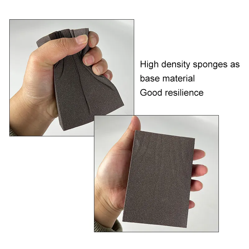 60 Grit Sanding Sponge hình chữ nhật nhôm oxide Sanding Sponge khối linh hoạt bọt Sanding khối vách thạch cao giấy nhám mài mòn Pad