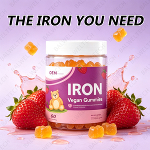 Gomitas de Hierro Veganas de Marca Privada OEM para Niños, Libres de Alérgenos, con Complejo B, Vitamina C, Biotina y Zinc - Product Image 4