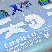 Film PET en rouleau pour transfert thermique DTF, lavable, durable, bleu-violet caméléon, 60 cm x 30 cm, pour impression DIY sur T-shirt