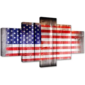 Wohnzimmer Dekoration 5 Panel Modular HD Poster Wandbilder 5 Stück Leinwand amerikanische Flagge Kunstdrucke Malerei