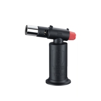 Briquet gonflable coupe-vent pour la cuisine en plein air, flamme bleue réglable, portable, rechargeable au butane, torche à jet pour le camping et le barbecue