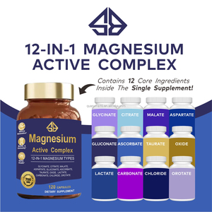 Complément alimentaire pour un sommeil sain OEM, magnésium pur, extrait 12 en 1, capsules pour adultes, soutien immunitaire, durée de conservation de 36 mois - Product Image 2