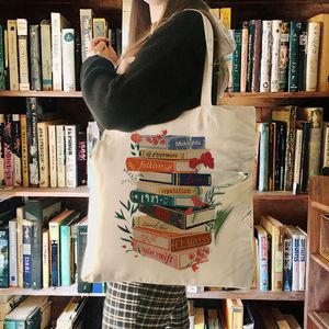 Bolsa de Mano de Lona Personalizada Vintage para Mujer, con Cierre, Reutilizable, con Diseño Floral, para Viajes y Compras, con Logotipo Impreso Personalizado - Product Image 2