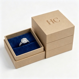 Wholesale Factory Price Ring Lid and Base <b>Box</b> Factory Bulk Supplier Custom Logo Cardboard Jewelry Case for Wedding Gift <b>Pack</b> - Product Image 1
