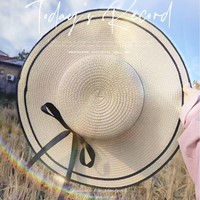 여성 여름 태양 보호 큰 챙 모자 해변 휴가를위한 여행 밀짚 모자