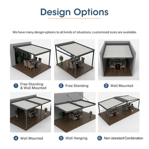 Auvent rétractable motorisé pour extérieur en PVC, pergola avec cadre thermolaqué pour utilisation dans les restaurants - Product Image 4