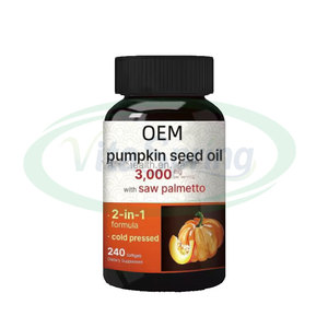 Cápsulas de aceite de semilla de calabaza a granel orgánico Halal ASAP Suplemento para el crecimiento del cabello Aceite de semilla de calabaza con Saw Palmetto - Product Image 1