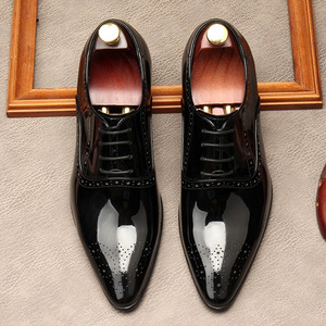 Chaussures Oxford formelles pour hommes, en cuir véritable, imperméables, à lacets, de haute qualité, fabriquées à la main, pour l'automne, design tendance - Product Image 2